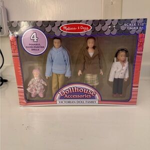 Melissa & Doug Victorian Doll Family Set 1:12 Scale 4 Piece Posable Accessories